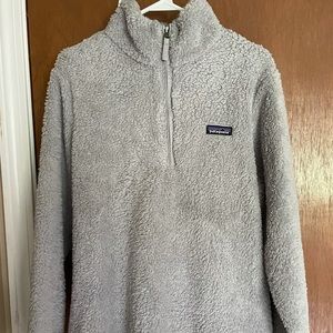 Long grey quarter zip Sherpa Patagonia sweater